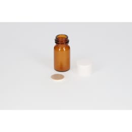 ねじ口瓶 茶色 S-09A 2mL メラミン白キャップ フッ素PTFE/ニトリルパッキン 組合せ 100組 250194
