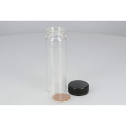 日電理化硝子 ねじ口瓶SV-100 100mL 無色 黒キャップ ダブルフッ素PTFEパッキン 25組 251153