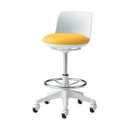 ラボラトリチェア背付・フットリング付 イエロー