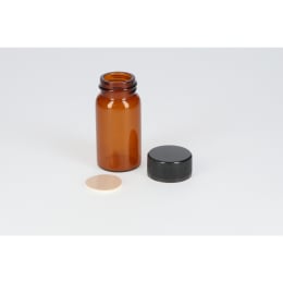 日電理化硝子 ねじ口瓶 SV-20 20mL 茶色 フェノールキャップ フッ素PTFE/ニトリルパッキングセット 50組 251089
