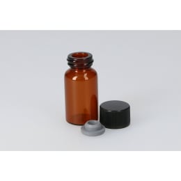日電理化硝子 バキュームバイアルSVF-15 15mL 茶色 フェノール黒キャップ 液状用ブチルゴム栓 50組 203434