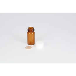 ねじ口瓶 茶色 SV-5 5mL PP白キャップ フッ素PTFE/ニトリルパッキン 組合せ 100組 250645