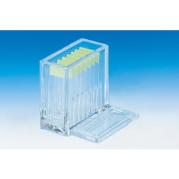 スライド染色バット丸バット溝付 5枚立て BT-500