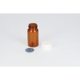 日電理化硝子 ねじ口瓶 SV-15 15mL 茶色 メラミンキャップ フッ素PTFE/シリコンパッキングセット 50組 250928