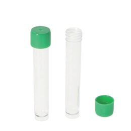 試験管 スクリューキャップ付 PS製 12mL 5600 1500入
