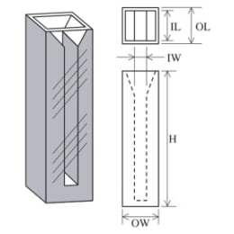 石英セル セミマイクロ 二面 IL10×IW4×H45