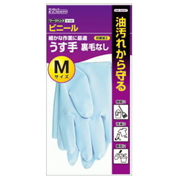 ビニールうす手 手袋 裏毛なし M ピンク 1双