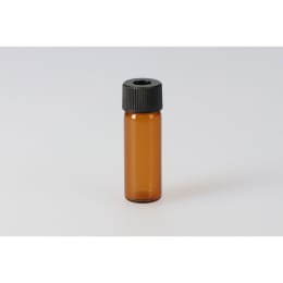 シリンジバイアル 茶色 SY-1 4.0mL 穴あき黒キャップ フッ素PTFE/ニトリルパッキン付 100組 255025
