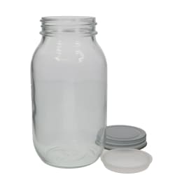 マヨネーズ瓶 900mL 白色金キャップ中栓付 20入