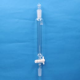 Fine共通摺合せ円筒分液ロート 200mL 球栓19/38 下部19/38 目盛なし PTFEコック付