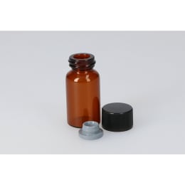 日電理化硝子 バキュームバイアルSVF-15 15mL 茶色 フェノール黒キャップ フッ素ETFEライナーゴム栓 50組 203454