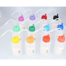 NT洗瓶 B型 弁付 カラーキャップ 250mL 12色入