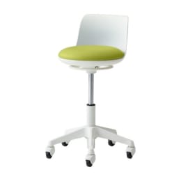 ラボラトリチェア背付・フットリング無 グリーン