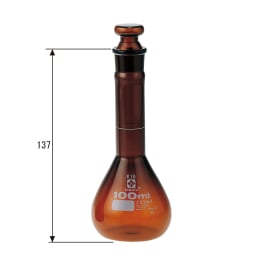 メスフラスコ 茶 短形 100mL