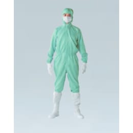 フード一体型ツナギ服cleanroom用 FL1403 グリーン 3L