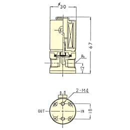 電磁弁 PTFE2方メス DC24V FSS-0306NO F-2366-003