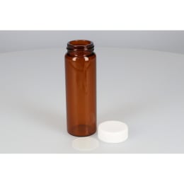 日電理化硝子 ねじ口瓶 SV-100 100mL 茶色 P.Pキャップ シリコーンゴムパッキングセット 25組 250613