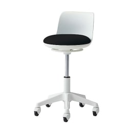 ラボラトリチェア背付・フットリング無 ネオブラック