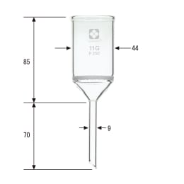 ガラスろ過器 円筒ロート形 11GP250