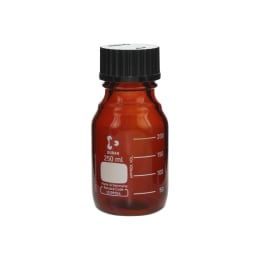 ねじ口びん(メジュームびん) 茶褐色 黒キャップ付 250mL 017210-2502A