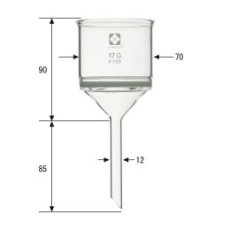 ガラスろ過器 円筒ロート形 17GP160