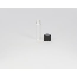 日電理化硝子 ねじ口瓶S-06 0.6mL 無色 黒キャップ  シリコーンパッキン 96組 250261