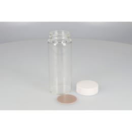 日電理化硝子 ねじ口瓶SV-150 150mL 無色 メラミン白キャップ ダブルフッ素PTFEパッキン 20組 250835