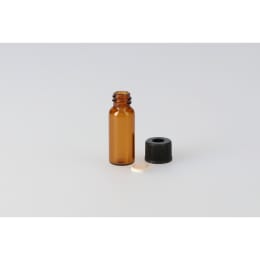 シリンジバイアル 茶色 SY-07 1.5mL 穴あき黒キャップ フッ素PTFE/ニトリルパッキン付 100組 255022
