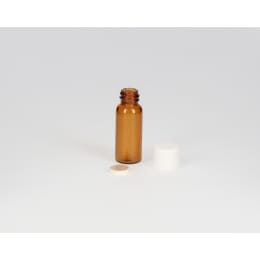 ねじ口瓶 茶色 S-07 1.5mL メラミン白キャップ フッ素PTFE/ニトリルパッキン組合せ 50組 250192