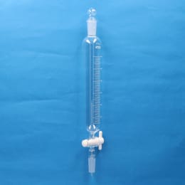Fine共通摺合せ円筒分液ロート 300mL 球栓19/38 下部19/38 目盛あり PTFEコック付