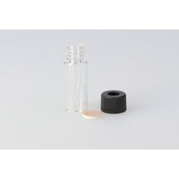 スピッチバイアル SPV-200 200μL 穴あき黒キャップ フッ素PTFE/ニトリルパッキン付 20組 203352