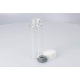 バキュームバイアル 無色 SVF-100 100mL メラミンキャップ 凍結乾燥用ブチル付 25組 203258