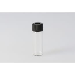 シリンジバイアル 無色 SY-1 4.0mL 穴あき黒キャップ フッ素PTFE/ニトリルパッキン付 100組 255005