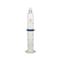 有栓メスシリンダー カスタムA 共通摺合せガラス平栓付 500mL