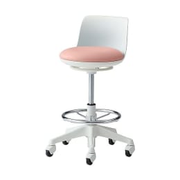 ラボラトリチェア背付・フットリング付 ローズ