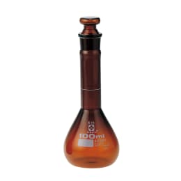 メスフラスコ 茶 短形 100mL
