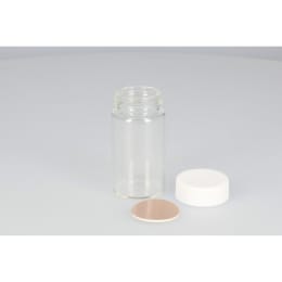 ねじ口瓶 無色 SV-50A 50mL PP白キャップ フッ素PTFE/ニトリルパッキン組合せ 50組 250631