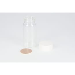 ねじ口瓶 無色 SV-30 30mL メラミン白キャップ フッ素PTFE/ニトリルパッキン 組合せ 50組 2501870