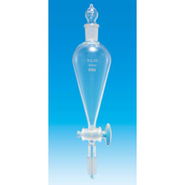 Fine共通摺合分液ロート 200mL 球栓 スキーブ型 ガラスコック付 下部15/25