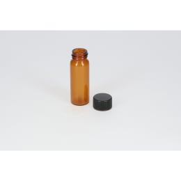 日電理化硝子 ねじ口瓶S-3 10mL 茶色 黒キャップ シリコーンパッキン 100組 250278