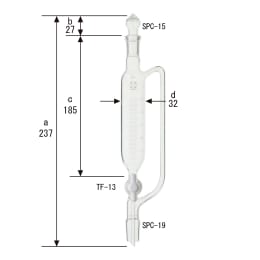 SPC分液ロート50mL 圧力平衡側管 目盛付 PTFEコック付 030230-1550