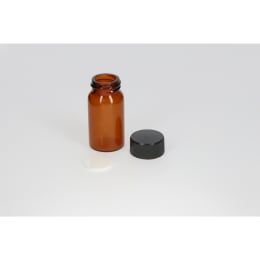 日電理化硝子 ねじ口瓶SV-15 15mL 茶色 黒キャップ ソフトロンPP貼りパッキン 50組 2502968