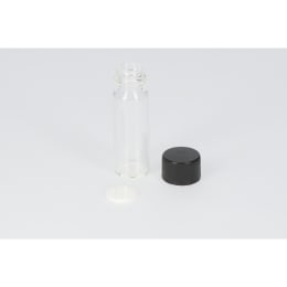 日電理化硝子 ねじ口瓶S-1 4mL 無色 黒キャップ ソフトロンPP貼りパッキン 100組 250226