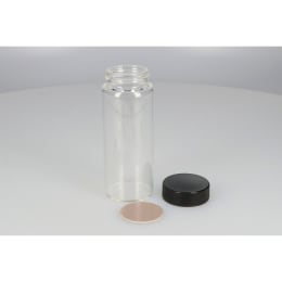 日電理化硝子 ねじ口瓶SV-150 150mL 無色 黒キャップ ダブルフッ素PTFEパッキン 20組 251155