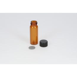 日電理化硝子 ねじ口瓶 S-3 10mL 茶色 フェノールキャップ ブチルゴムパッキングセット 100組 250407