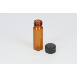 日電理化硝子 ねじ口瓶S-1 4mL 茶色 黒キャップ シリコーンパッキン 100組 250276