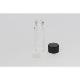 日電理化硝子 ねじ口瓶S-1 4mL 無色 黒キャップ シリコーンパッキン 100組 250266