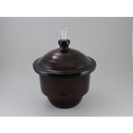 上口デシケーター 硝子製 茶 300mm 本体/蓋/磁性中板付