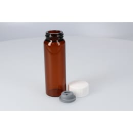 バキュームバイアル 茶色 SVF-100 100mL メラミンキャップ 液状用ブチル付 25組 203268