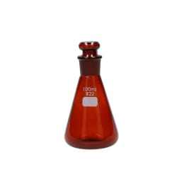 共栓三角フラスコ 茶褐色 100mL 共通22